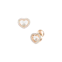 Boucles d'Oreilles Happy Diamonds ICONS Coeurs PM pavés