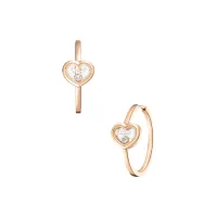 Boucles d'Oreilles Créoles Happy Diamonds ICONS Coeurs