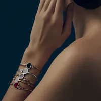 Bracelet Jonc Chopard Happy Hearts en Or Rose avec Onyx et Diamant