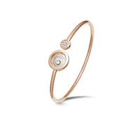 Bracelet jonc Chopard Happy Hearts en Or Rose Or Blanc et Diamants