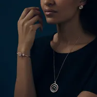Bracelet jonc Chopard Happy Hearts en Or Rose Or Blanc et Diamants
