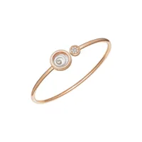 Bracelet jonc Chopard Happy Hearts en Or Rose Or Blanc et Diamants