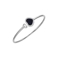 Bracelet Chopard Happy Hearts en Or Blanc Diamants et Aventurine
