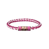 Bracelet Chopard Signature en Cuir d'agneau Rose et Blanc et Métal Doré