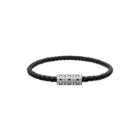 Bracelet Chopard Ice Cube Métal Argenté sur Cuir Noir