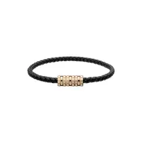 Bracelet Chopard Ice Cube Métal Rose Doré sur Cuir Noir