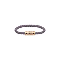 Bracelet Chopard Ice Cube Métal Rose Doré sur Cuir Violet