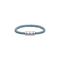 Bracelet Chopard Ice Cube Métal Argenté sur Cuir Bleu