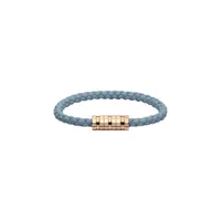 Bracelet Chopard Ice Cube Métal Doré Rose sur Cuir Bleu