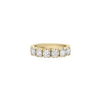 Demi alliance taille brillant en or jaune et diamants blancs
