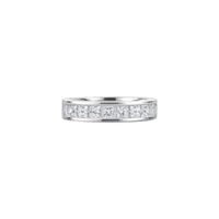 Demi Alliance en or blanc palladié et diamants blancs
