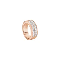 Demi Alliance en or rose et diamants blancs