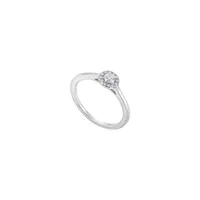 Solitaite taille brillant en or blanc palladié et diamant blanc