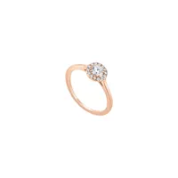 Solitaire taille brillant en or rose et diamant