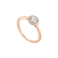 Solitaire taille brillant en or rose et diamant