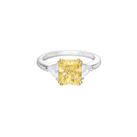 Bague Solitaire Diamant Fancy Yellow full pavée