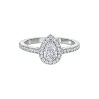 Bague Diamant Taille Poire entouré full pavée