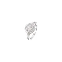 Solitaire en or blanc palladié et diamants blancs
