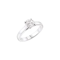 Bague Solitaire en or blanc palladié et diamant blanc - Certificat GIA