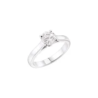 Bague Solitaire en or blanc palladié et diamant blanc - Certificat GIA