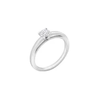 Solitaire en or blanc palladié et diamant blanc