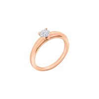 Solitaire en or rose et diamant blanc