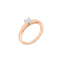 Solitaire en or rose et diamant blanc - Certificat GIA