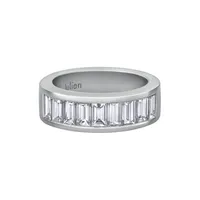 Demi Alliance en or blanc palladié et diamants blancs