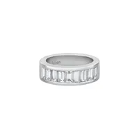 Demi Alliance en or blanc palladié et diamants blancs