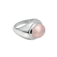 Bague Cobochon entourage serti diamants