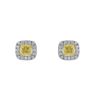 Boucles d'Oreilles Diamants Jaunes Fancy Intense