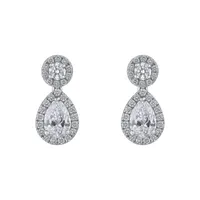 Boucles d'Oreilles Diamants Poires pavées brillants