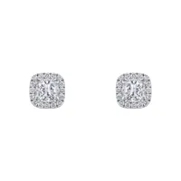 Boucles d'Oreilles Diamants Coussins pavées