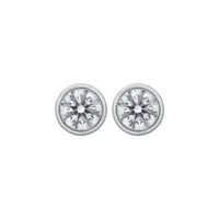 Boucles d'oreilles en or blanc et diamants blancs