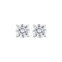 Boucles d'oreilles en or blanc et diamants blancs