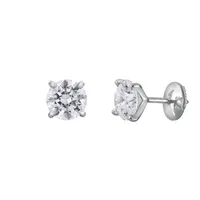 Boucles d'Oreilles Puces Brillants sertis 4 griffes