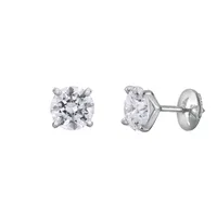 Boucles d'Oreilles Puces Brillants sertis 4 griffes