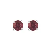 Boucles d'oreilles en or blanc et rubis