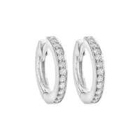 Boucles d'oreilles en or blanc et diamants blancs