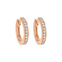 Boucles d'oreilles en or rose et diamants blancs