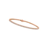 Bracelet en or rose et diamants blancs, taille 17
