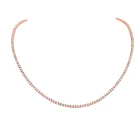 Collier en or rose et diamants blancs, taille 42.5
