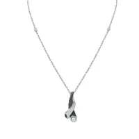 Pendentif Torsade serti diamants blancs et noirs