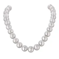 Collier de Perles Blanches South Sea Fermoir en or blanc serti brillants réf FO165D-G