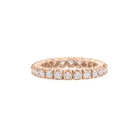 Alliance taille brillant en or rose et diamants blancs