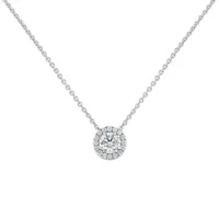 Pendentif en or blanc, diamant blanc et diamants blancs