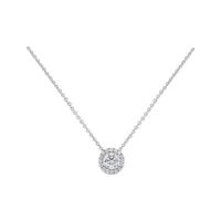 Pendentif en or blanc, diamant blanc et diamants blancs - Certificat GIA