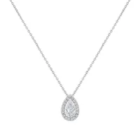 Pendentif en or blanc, diamant blanc et diamants blancs