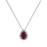Pendentif Poire Rubis entourée de brillants