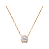 Pendentif en or rose, diamant blanc et diamants blancs